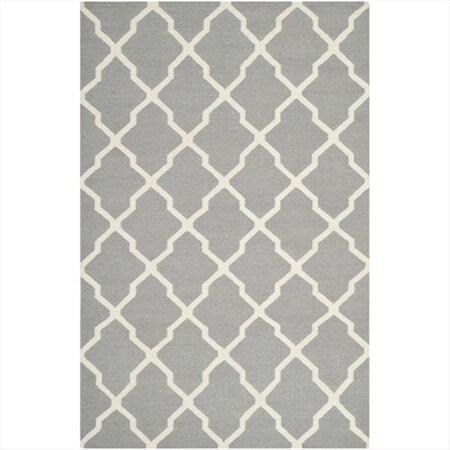 Safavieh 6 x 9 ft. Rectangle- Contemporary Dhurries Grey And Ivory Flatweave Rug DHU634B-6
